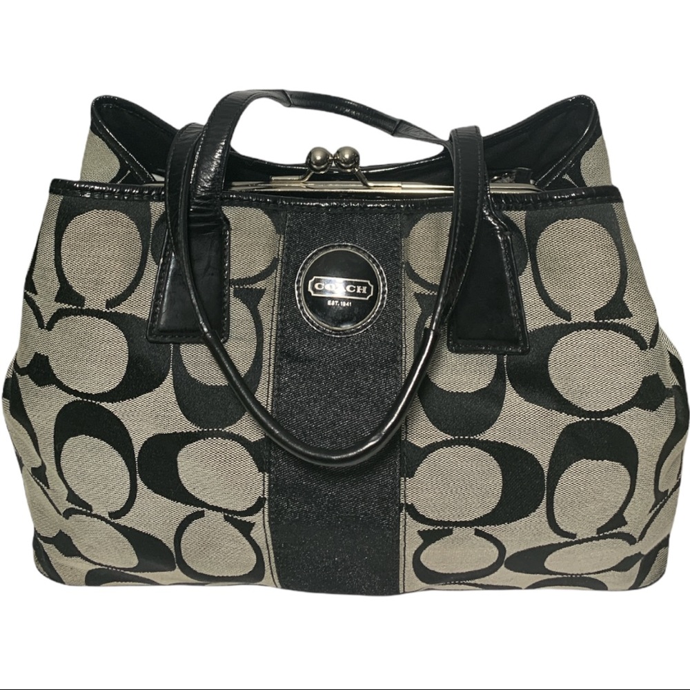 Coach Pebble Monogram Tote Bag